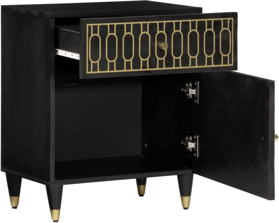 The Living Store Nachtkastje 50x33x60 cm massief mangohout Nachtkastje Mango Wood Retro Meubilair Vintage Kast Slaapkamersfeer - Foto 2