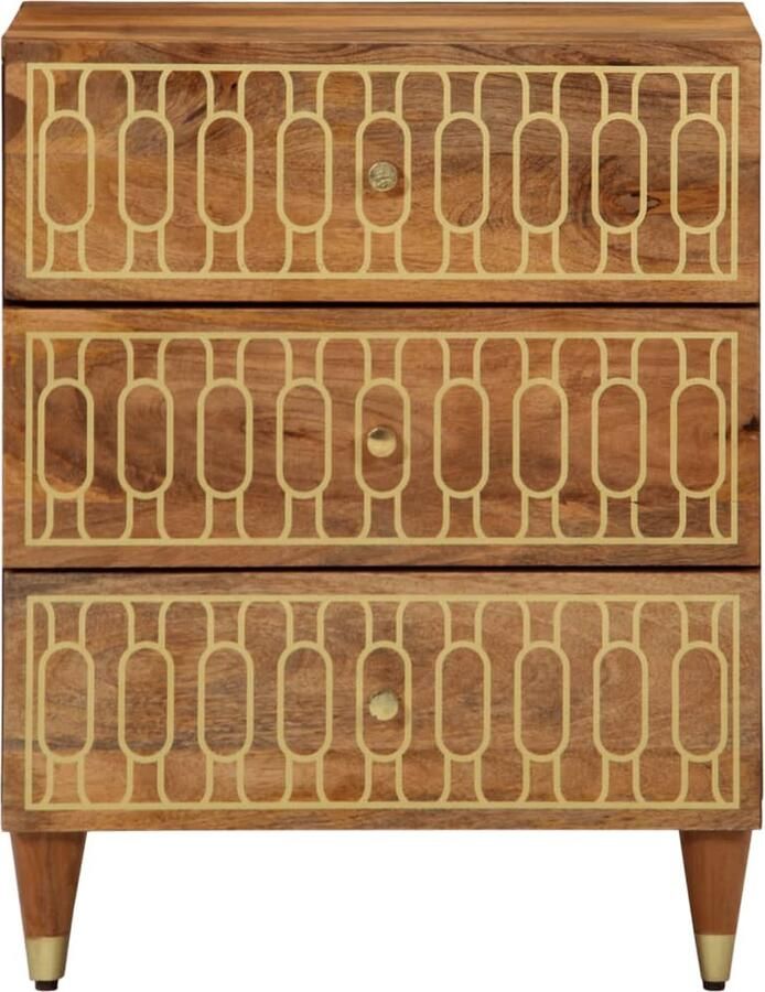 VidaXL Nachtkastje Massief Mangohout 50x33x62 cm Nachtkastje Nachtkastjes Houten Nachtkastje Houten Nachtkastjes - Foto 2