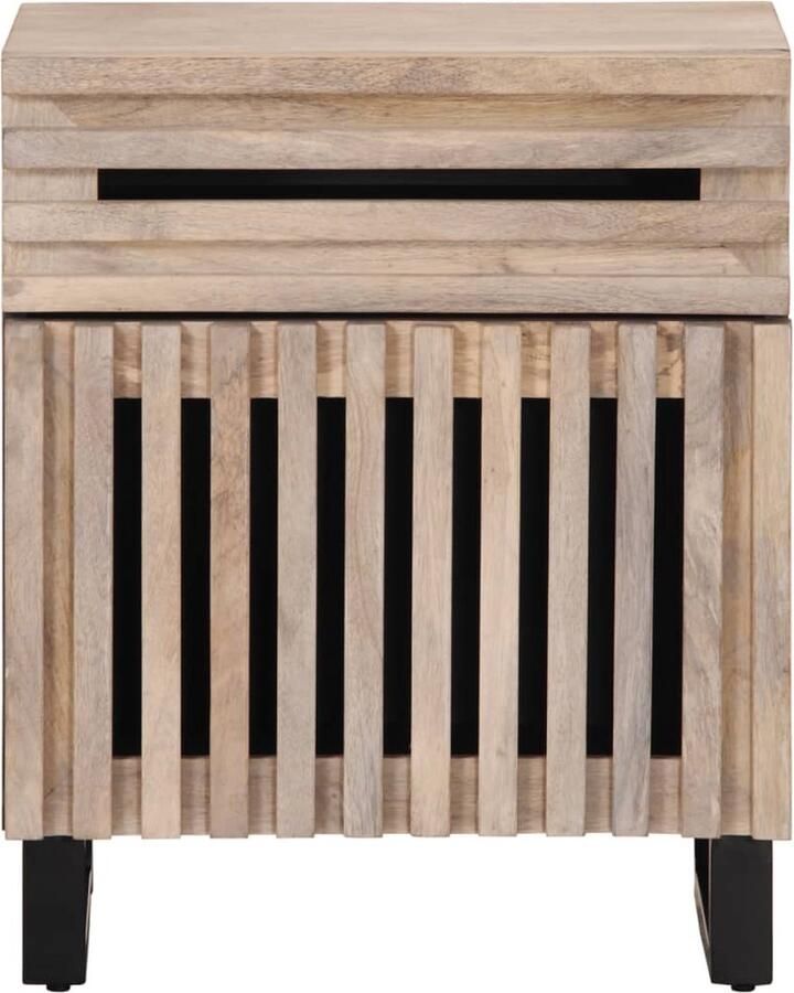 VidaXL Nachtkastje Massief Mangohout Wit 50x34x60 cm Nachtkastje Nachtkastjes Bijzettafel Wandkastje