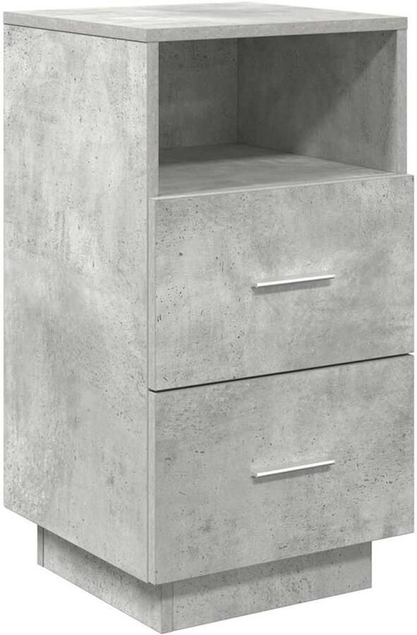 VidaXL Nachtkastje met 2 lades 36x36x68 cm betongrijs
