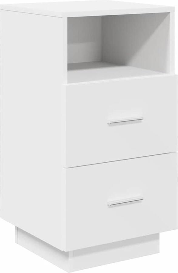 VidaXL Nachtkastje met 2 lades 36x36x68 cm wit