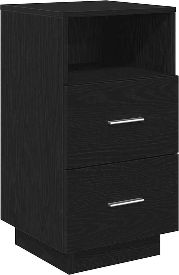 VidaXL Nachtkastje met 2 lades 36x36x68 cm zwart