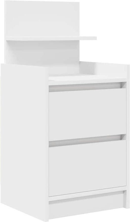 VidaXL Nachtkastje met 2 lades 38x34x80 cm wit