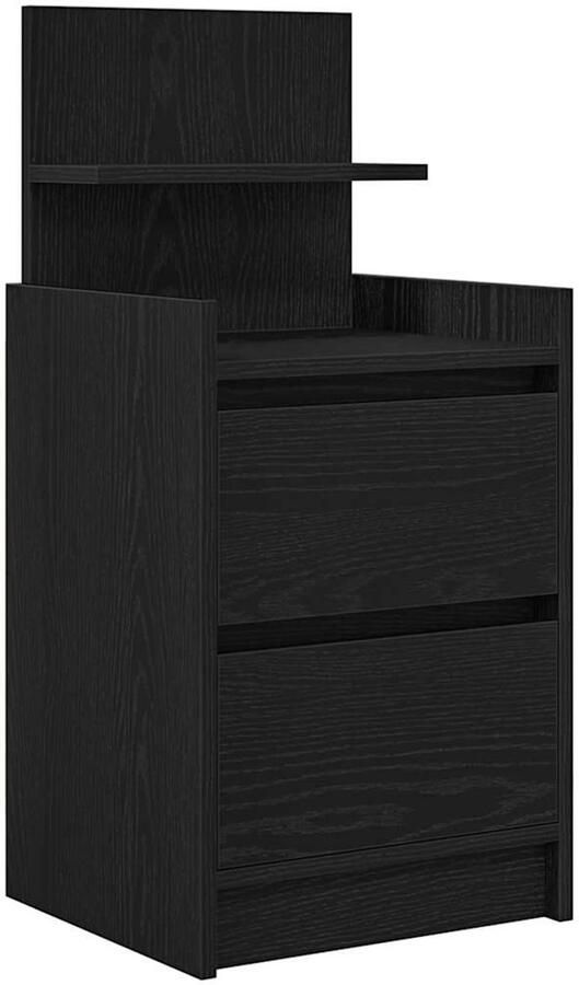 VidaXL Nachtkastje met 2 lades 38x34x80 cm zwart