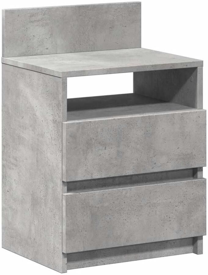 VidaXL Nachtkastje met 2 lades 40x33x60 cm betongrijs