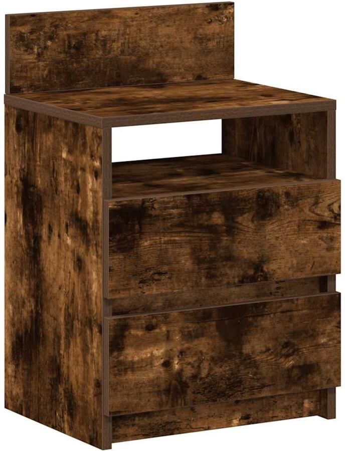 VidaXL Nachtkastje met 2 lades 40x33x60 cm gerookt eikenkleurig