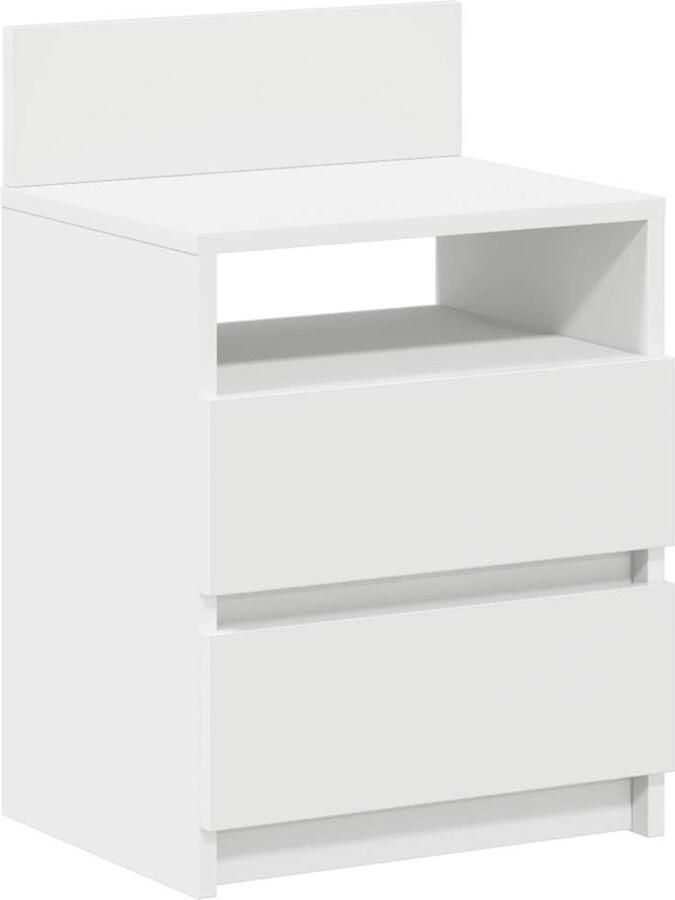 VidaXL Nachtkastje met 2 lades 40x33x60 cm wit