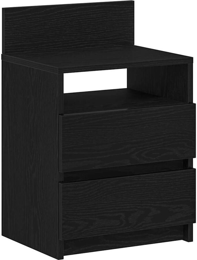VidaXL Nachtkastje met 2 lades 40x33x60 cm zwart