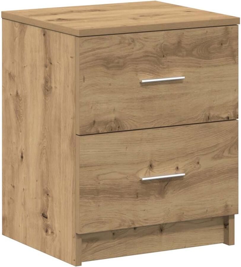 VidaXL Nachtkastje met 2 lades 40x36x50 cm artisanaal eikenkleurig