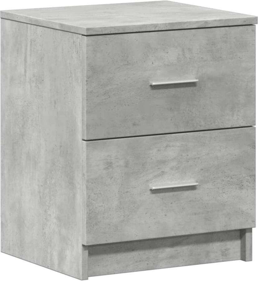 VidaXL Nachtkastje met 2 lades 40x36x50 cm betongrijs
