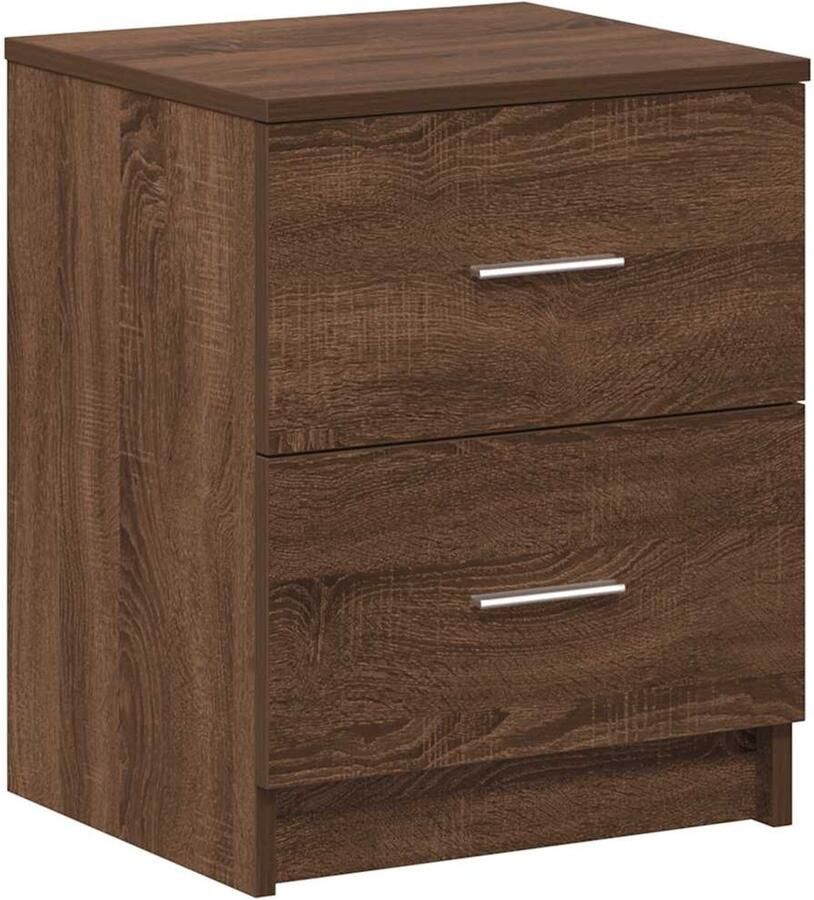 VidaXL Nachtkastje met 2 lades 40x36x50 cm bruin eikenkleur