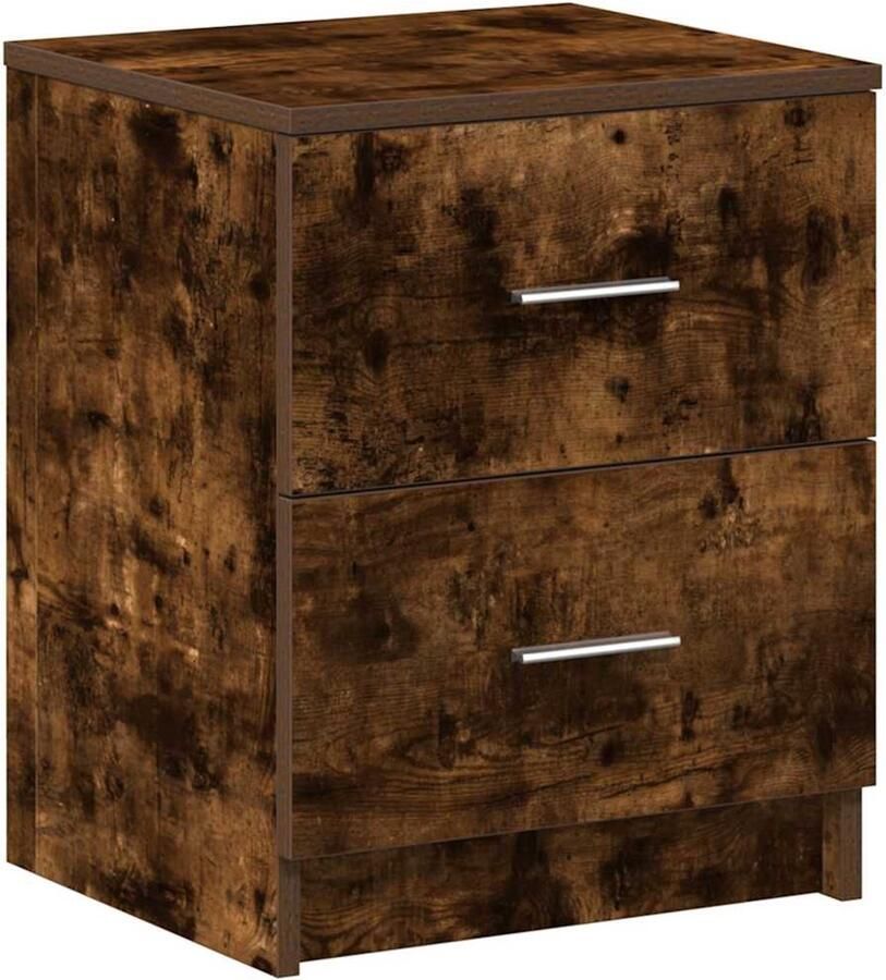 VidaXL Nachtkastje met 2 lades 40x36x50 cm gerookt eikenkleurig