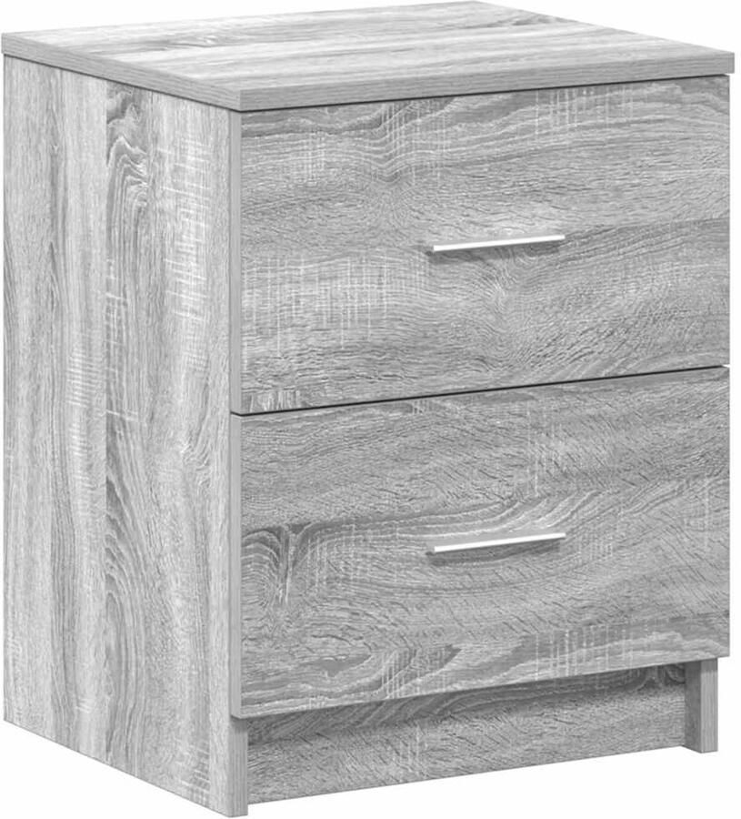 VidaXL Nachtkastje met 2 lades 40x36x50 cm grijs sonoma eikenkleurig