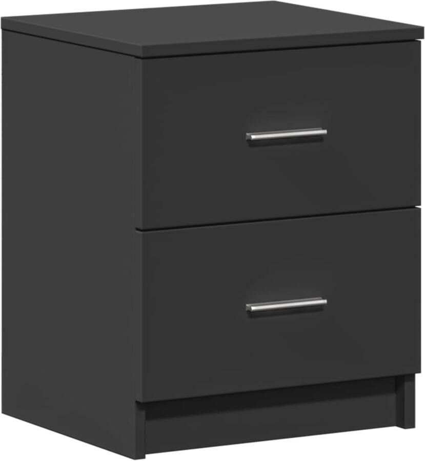 VidaXL Nachtkastje met 2 lades 40x36x50 cm zwart