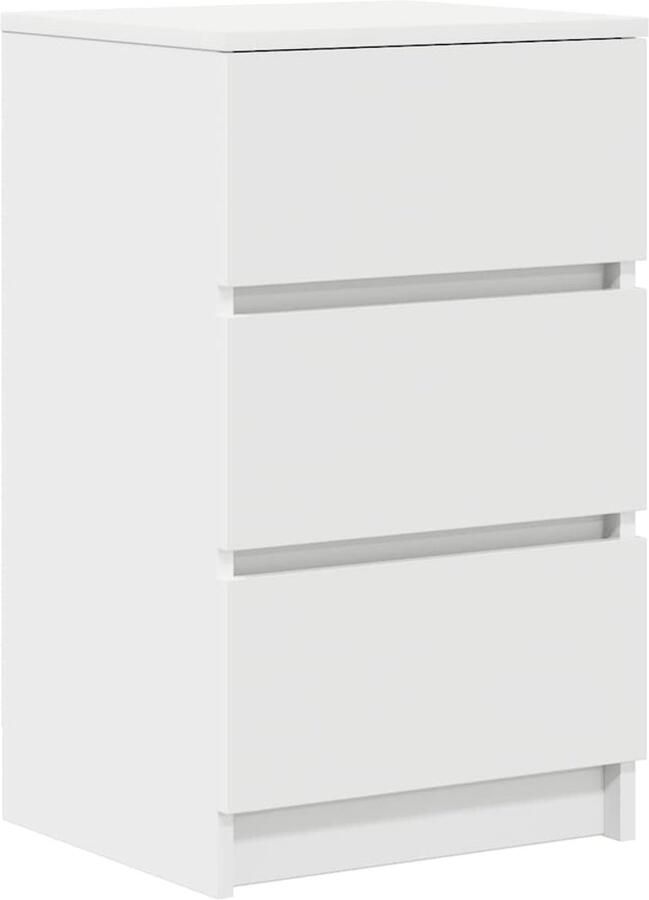 VidaXL Nachtkastje met 3 lades 39x35x65 cm wit