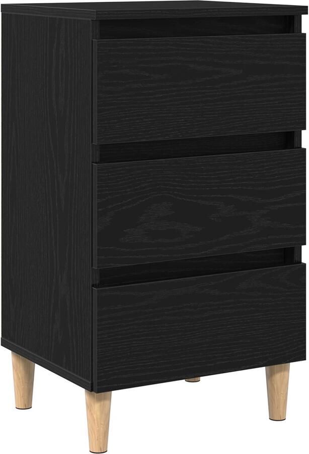 VidaXL Nachtkastje met lade Zwart eiken 40 x 35 x 69 cm Bewerkt hout