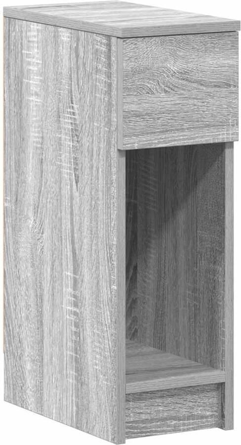 VidaXL Nachtkastje met lade 20x36x60 cm grijs sonoma eikenkleurig