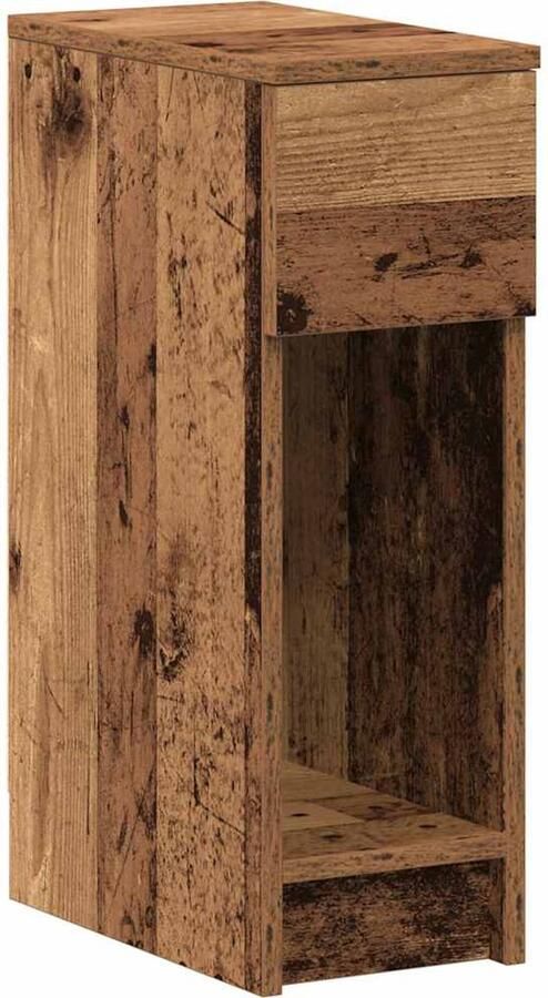 VidaXL Nachtkastje met lade 20x36x60 cm oud houtkleurig