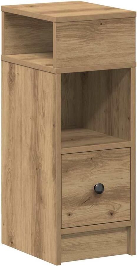 VidaXL Nachtkastje met lade 25x31x66 cm artisanaal eikenkleurig