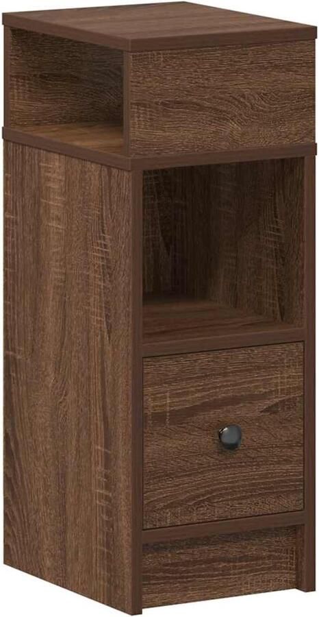 VidaXL Nachtkastje met lade 25x31x66 cm bruin eikenkleurig