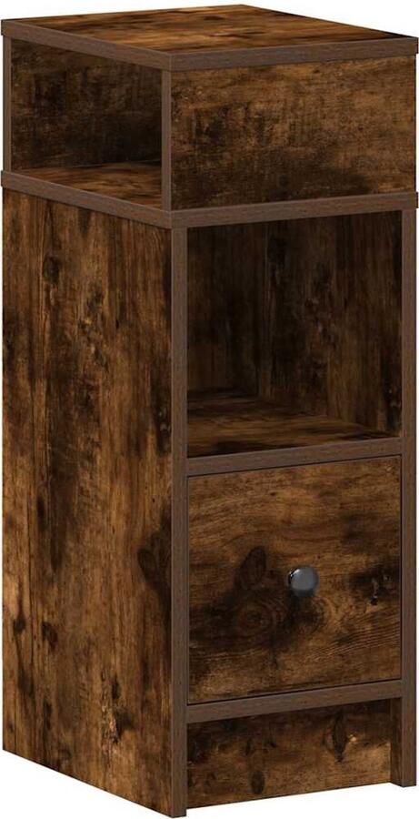 VidaXL Nachtkastje met lade 25x31x66 cm gerookt eikenkleurig