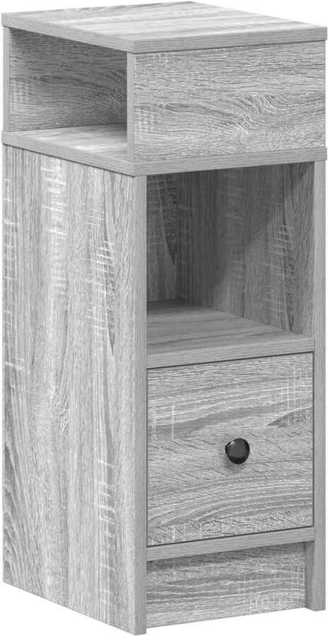VidaXL Nachtkastje met lade 25x31x66 cm grijs sonoma eikenkleurig