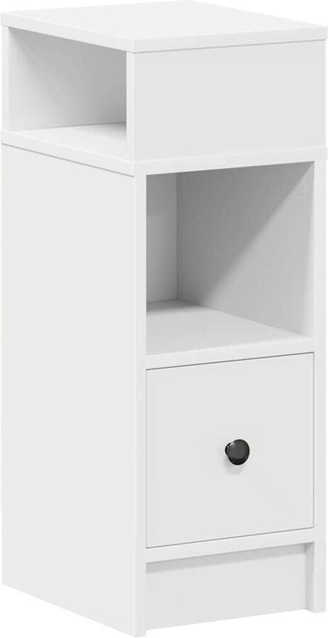 VidaXL Nachtkastje met lade 25x31x66 cm wit