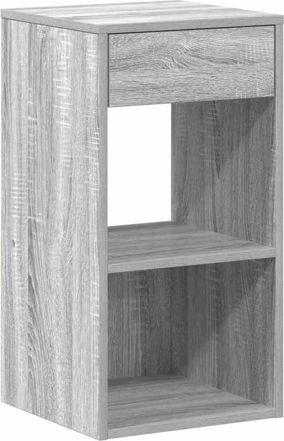 VidaXL Nachtkastje met lade 35x34x66 5 cm grijs sonoma eikenkleurig