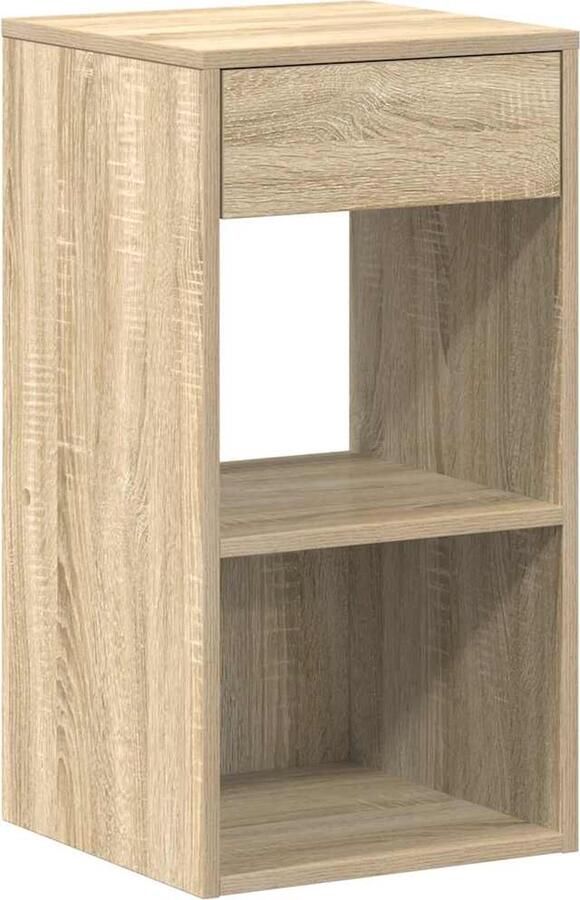 VidaXL Nachtkastje met lade 35x34x66 5 cm sonoma eikenkleurig