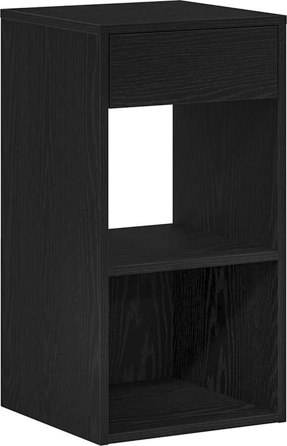VidaXL Nachtkastje met lade 35x34x66 5 cm zwart eikenkleurig