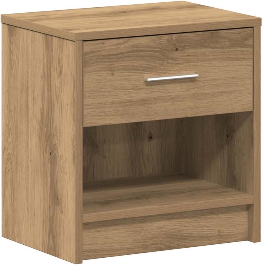 VidaXL Nachtkastje met lade 39x28x41 cm artisanaal eikenkleurig