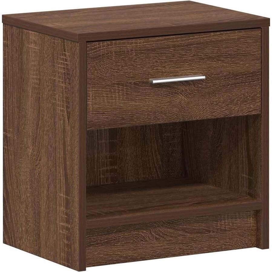 VidaXL Nachtkastje met lade 39x28x41 cm bruin eikenkleurig