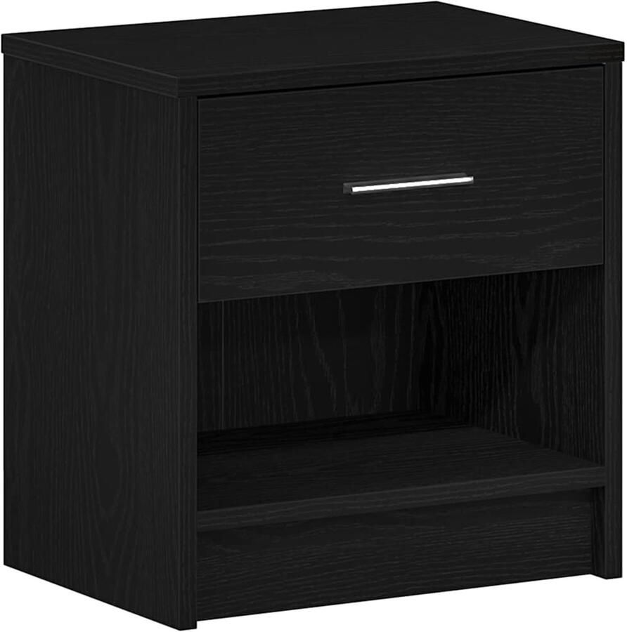 VidaXL Nachtkastje met lade 39x28x41 cm zwart