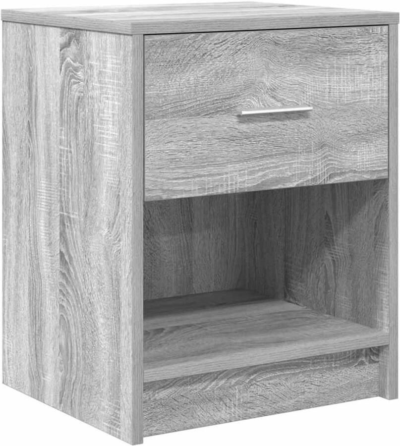 VidaXL Nachtkastje met lade 40x34x50 cm grijs sonoma eikenkleurig