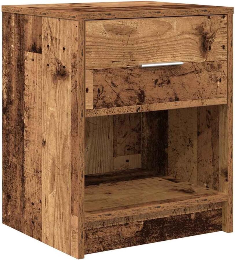 VidaXL Nachtkastje met lade 40x34x50 cm oud houtkleurig