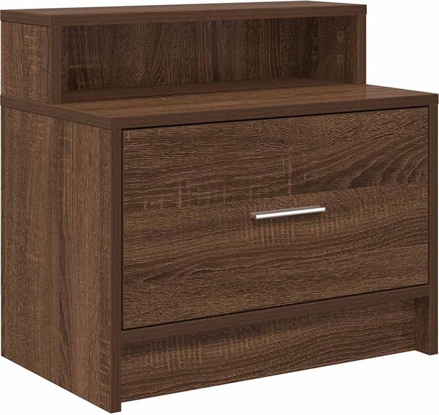VidaXL Nachtkastje met lade 51x31x47 cm bruin eikenkleurig