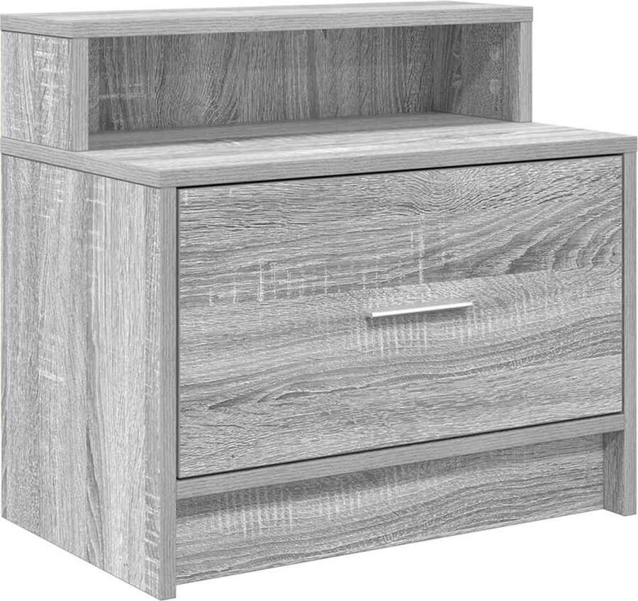 VidaXL Nachtkastje met lade 51x31x47 cm grijs sonoma eikenkleurig