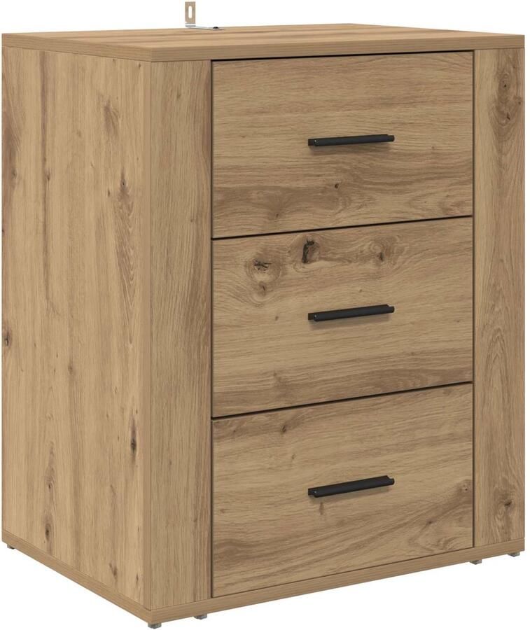 VidaXL Nachtkastje met lade Artisan Eiken 35 x 50 x 60 cm Bewerkt hout