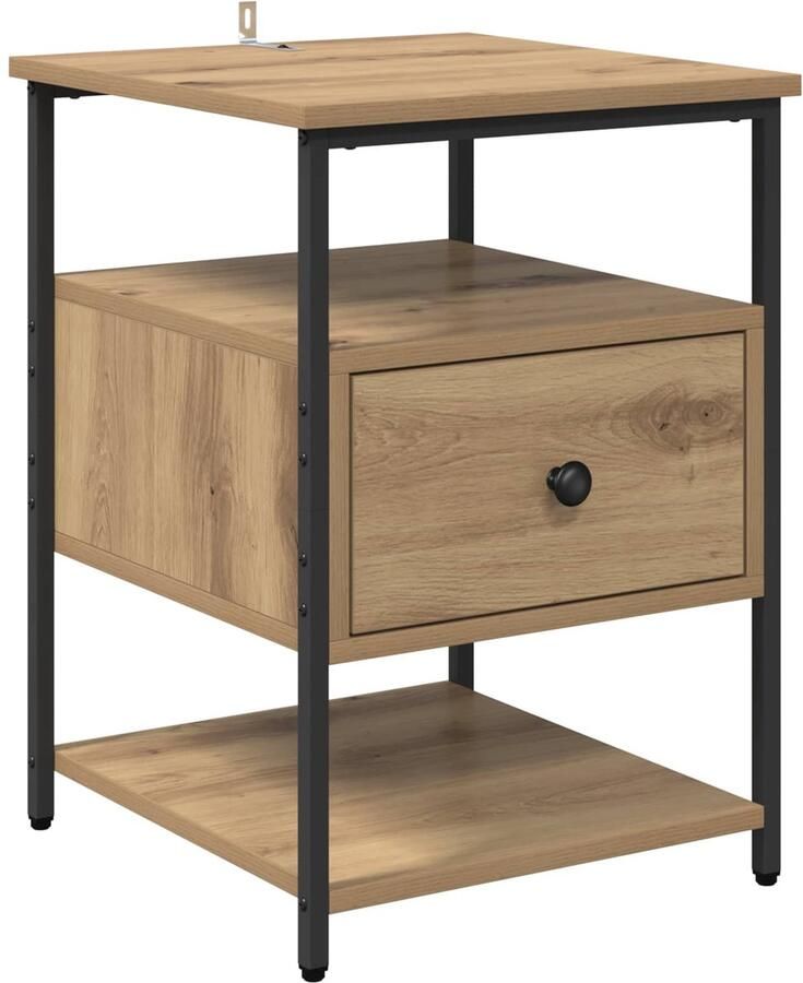 VidaXL Nachtkastje met lade Artisan Eiken 40 x 42 x 56 cm Bewerkt hout