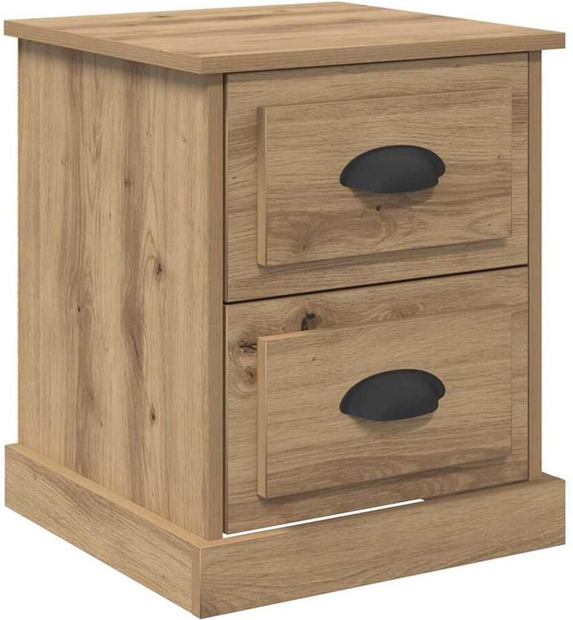 VidaXL Nachtkastje met lade artisanaal eikenkleurig 39 x 39 x 47.5 cm