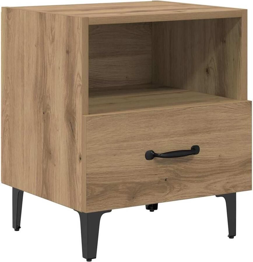 VidaXL Nachtkastje met lade artisanaal eikenkleurig 40 x 35 x 47.5 cm