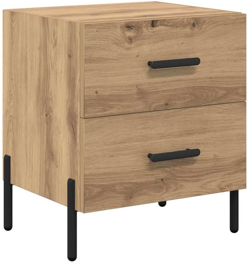VidaXL Nachtkastje met lade artisanaal eikenkleurig 40 x 35 x 47.5 cm
