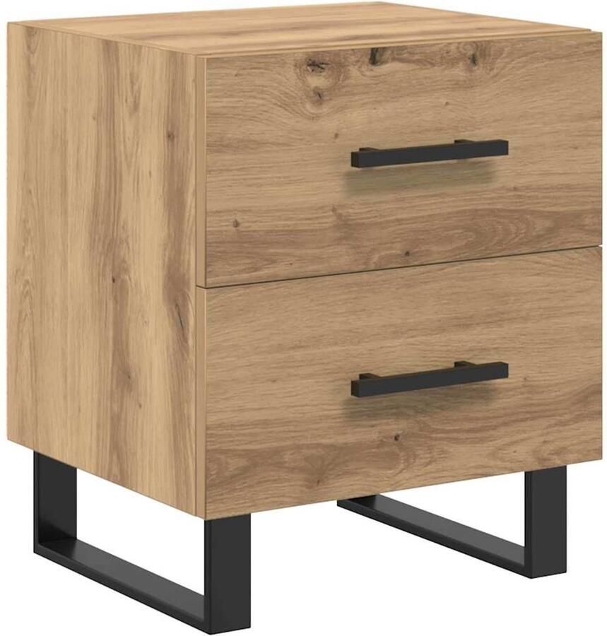 VidaXL Nachtkastje met lade artisanaal eikenkleurig 40 x 35 x 47.5 cm