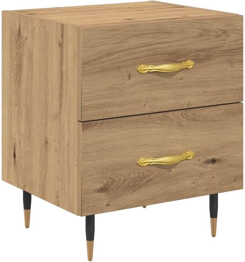 VidaXL Nachtkastje met lade artisanaal eikenkleurig 40 x 35 x 47.5 cm