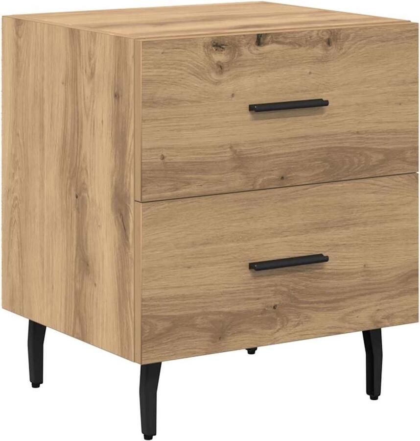 VidaXL Nachtkastje met lade artisanaal eikenkleurig 40 x 35 x 47.5 cm