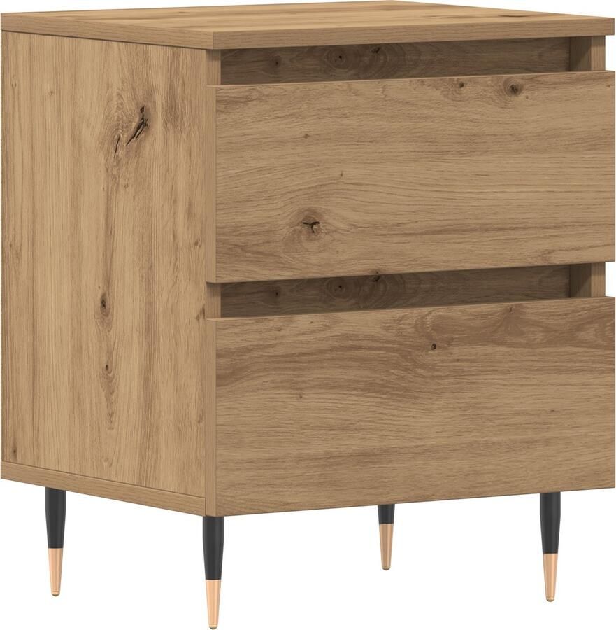 VidaXL Nachtkastje met lade artisanaal eikenkleurig 40 x 35 x 50 cm