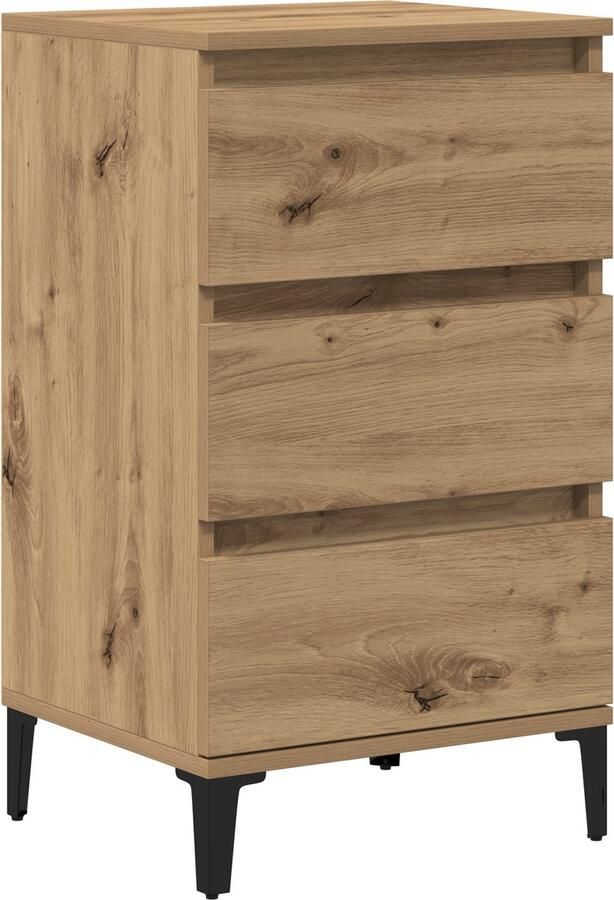 VidaXL Nachtkastje met lade artisanaal eikenkleurig 40 x 35 x 70 cm