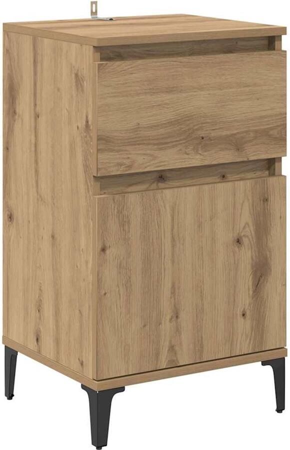 VidaXL Nachtkastje met lade artisanaal eikenkleurig 40 x 35 x 70 cm