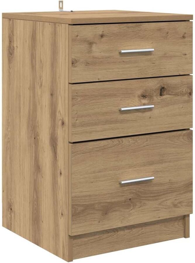 VidaXL Nachtkastje met lade artisanaal eikenkleurig 40 x 40 x 63 cm