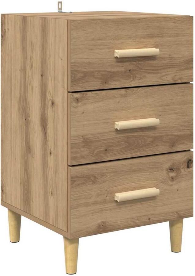 VidaXL Nachtkastje met lade artisanaal eikenkleurig 40 x 40 x 66 cm